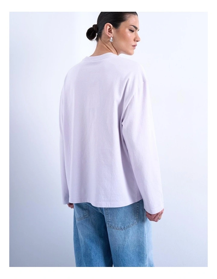 Lina O-Neck Graphic T-shirt in Purple image 4