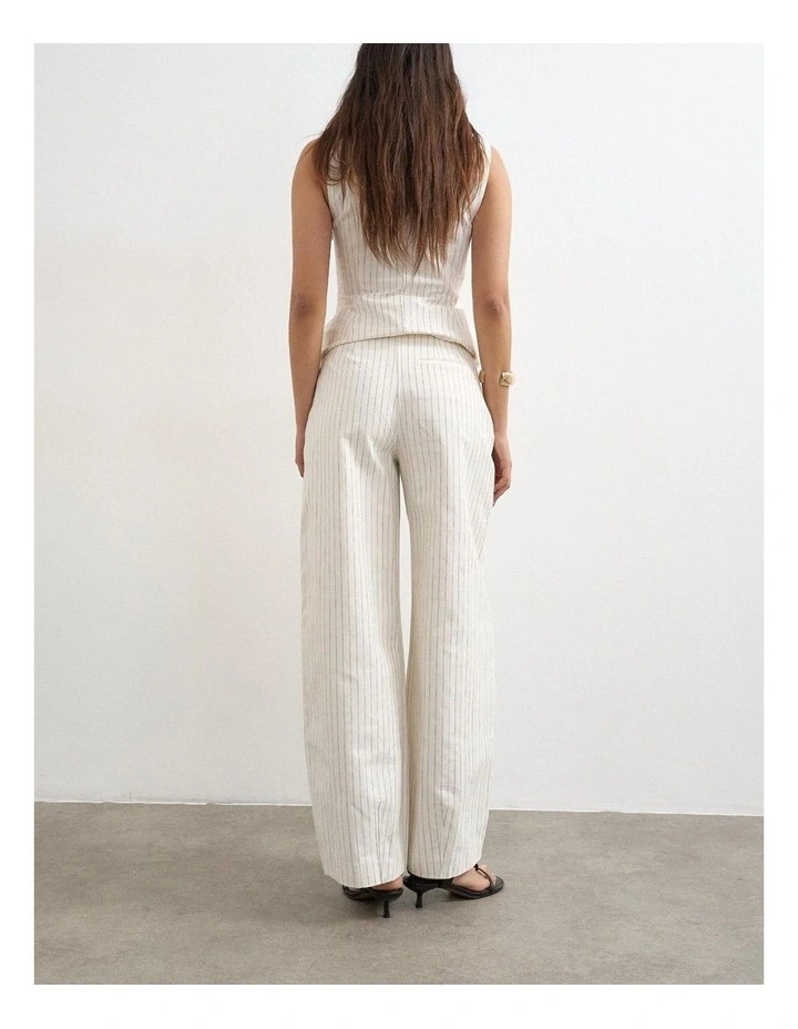 Para Striped High Neck Top in Ivory Cream image 5