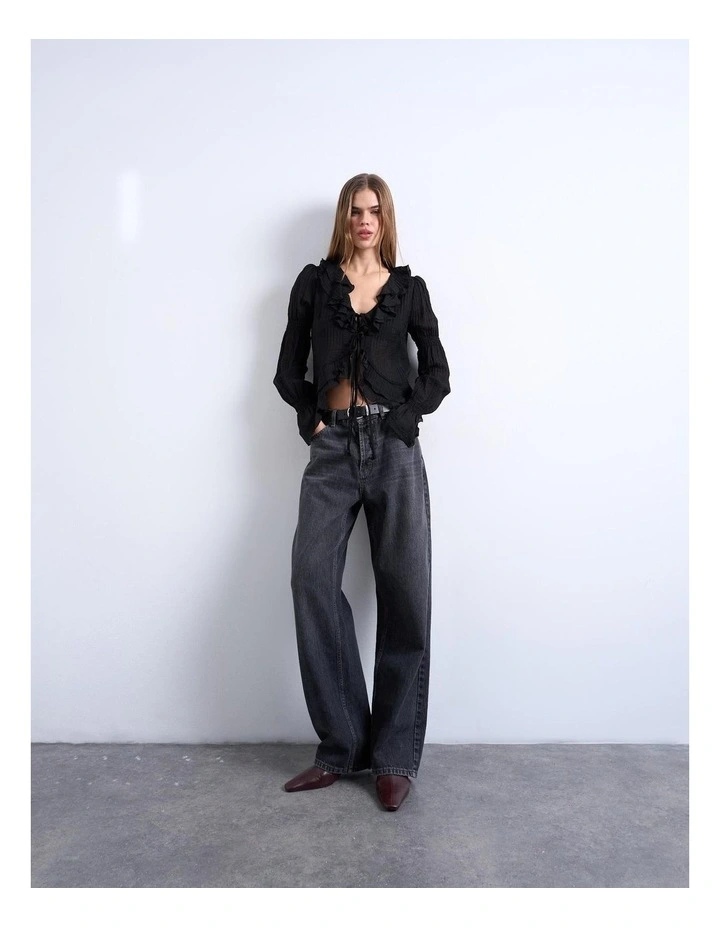 Tsfiona Ruffle Top in Black image 1