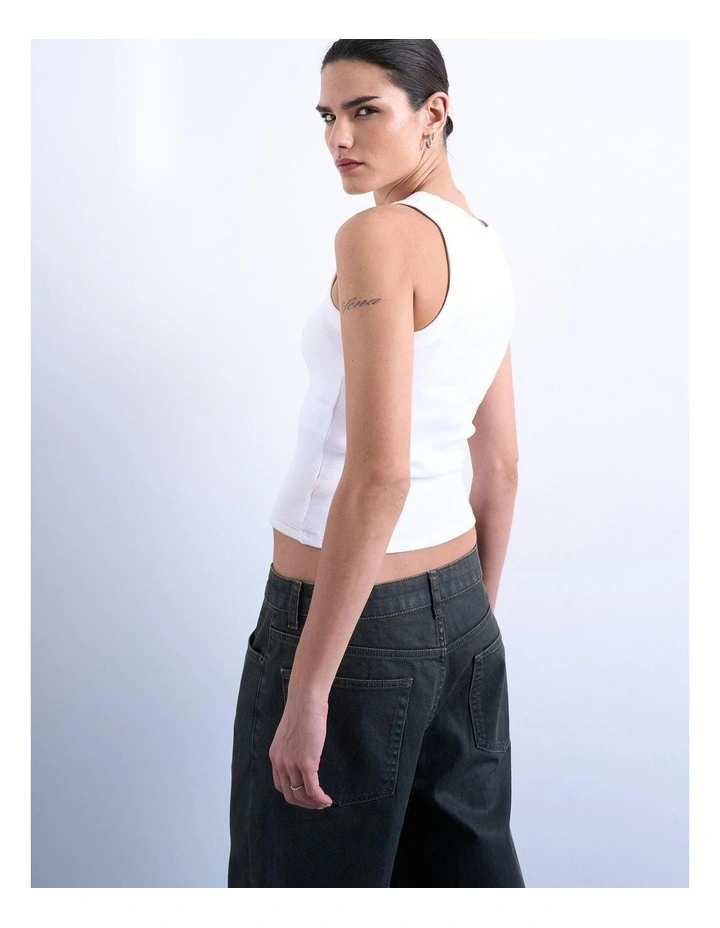 Mary Sleeveless Vest in White image 3