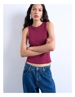 Mary Rib Vest in Red