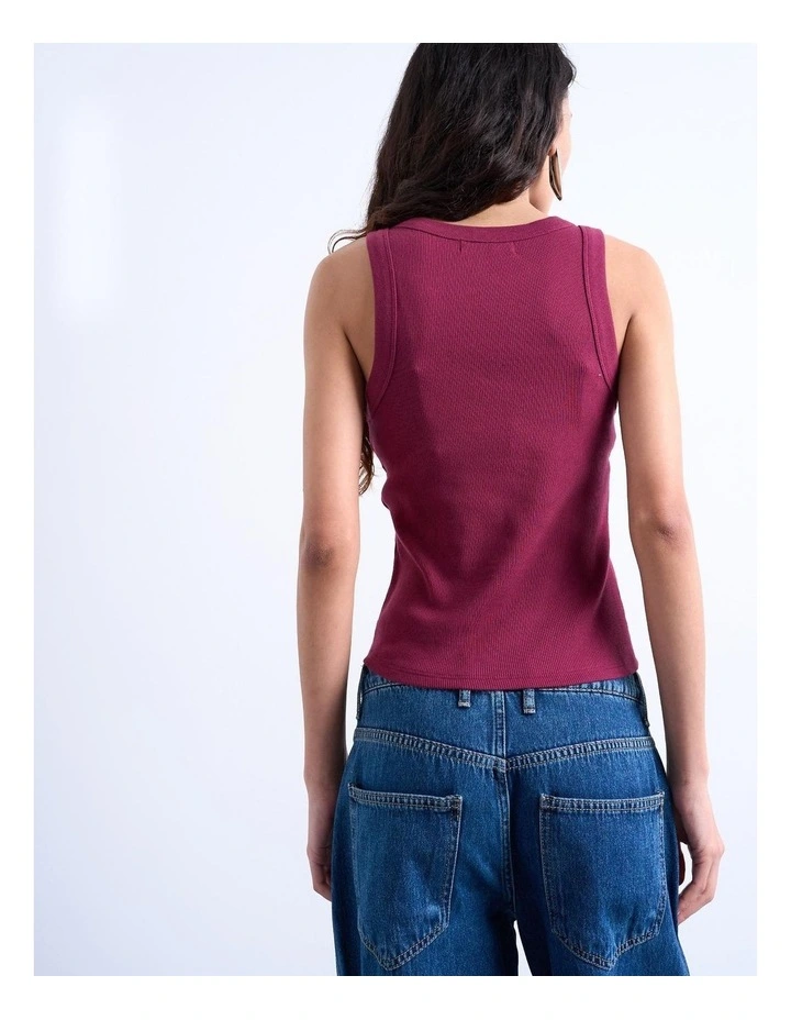 Mary Rib Vest in Red image 3