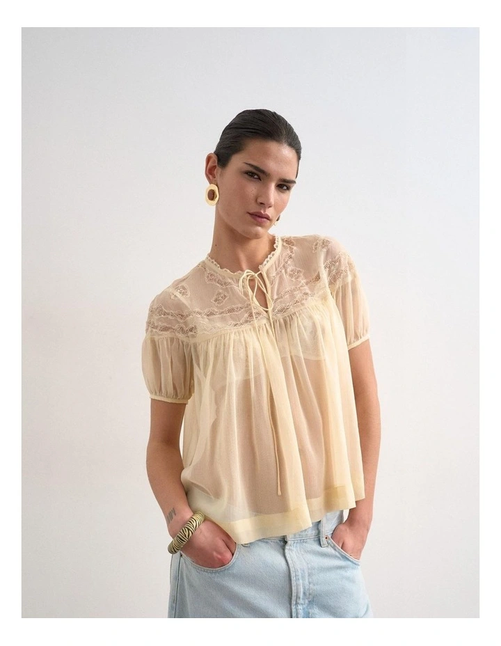 Layla Lace Top in Stone image 1