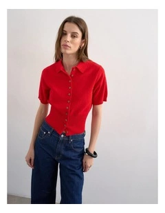 KYLIE  CINCH WAIST POLO PULLOVER