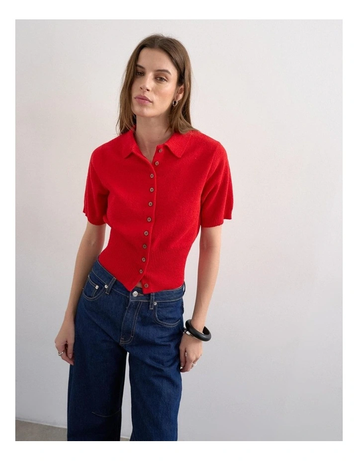 KYLIE  CINCH WAIST POLO PULLOVER image 1