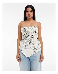 Scarlet Scarf Bandeau Top in White