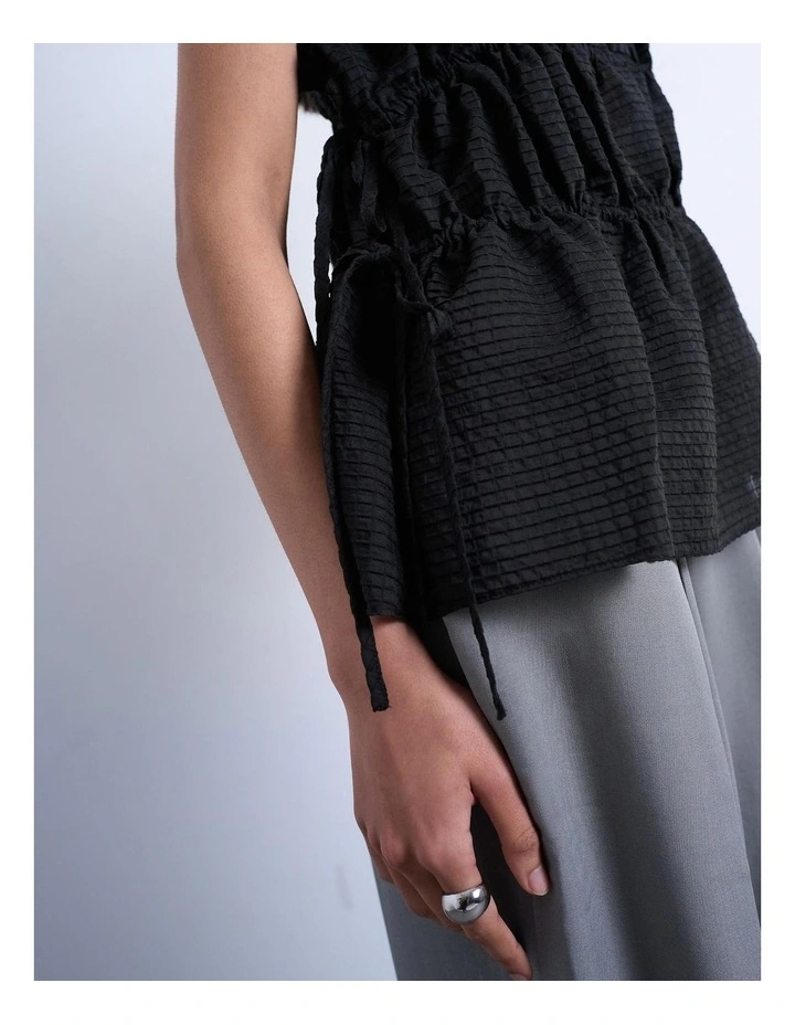 Ena Tie Top in Black image 3