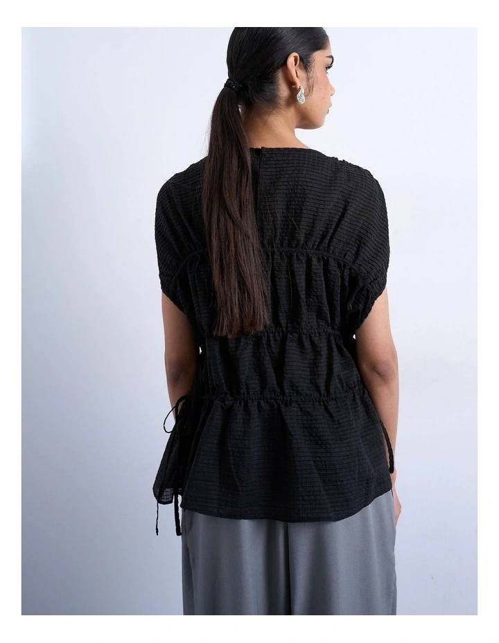Ena Tie Top in Black image 4