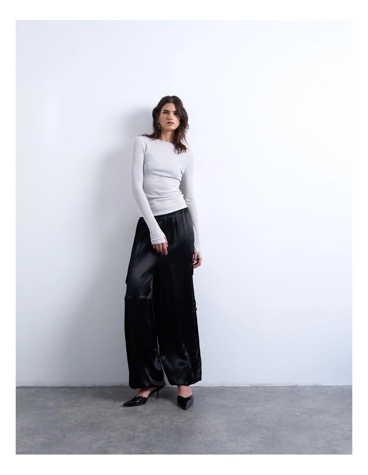 Lotte Sheer Top in Silver image 1