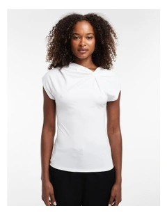 Kerstin Knot Detal T-shirt in Ivory