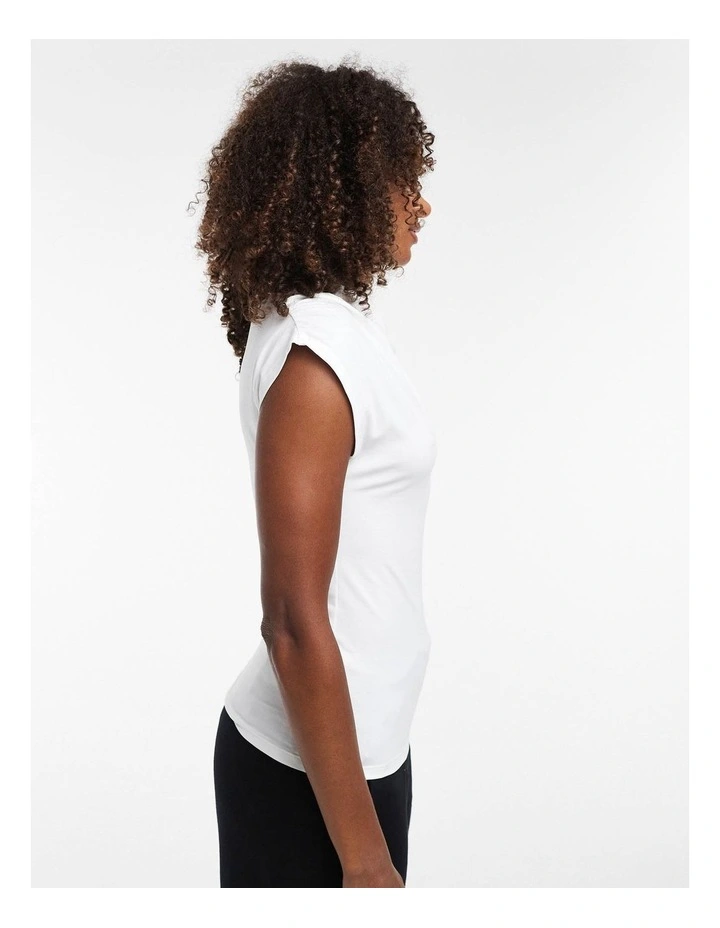 Kerstin Knot Detal T-shirt in Ivory image 2