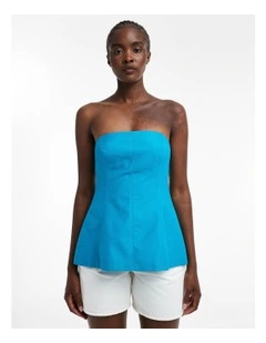 Rosa Tailored Bandeau Dress in Blue