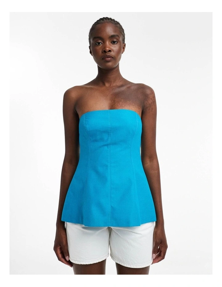 Rosa Tailored Bandeau Dress in Blue image 1