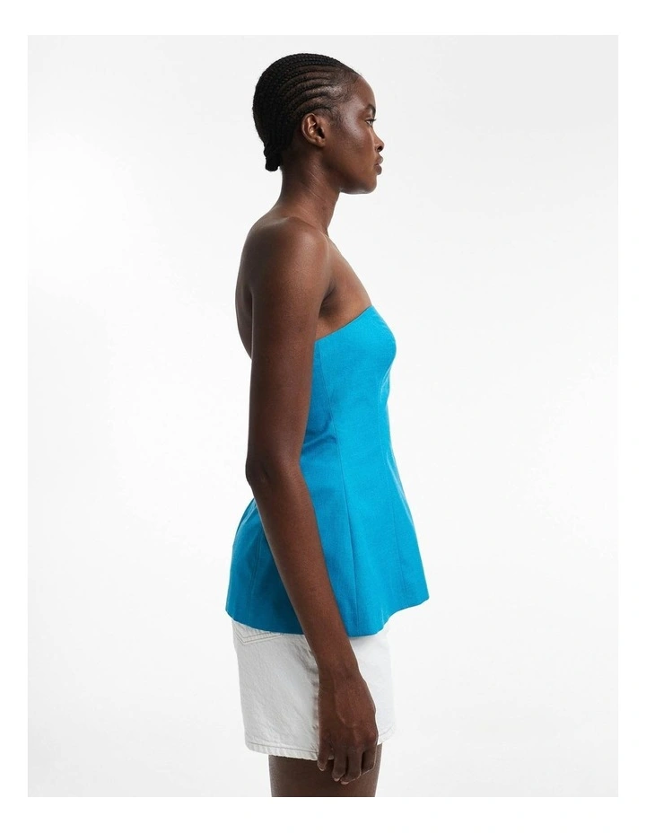 Rosa Tailored Bandeau Dress in Blue image 2