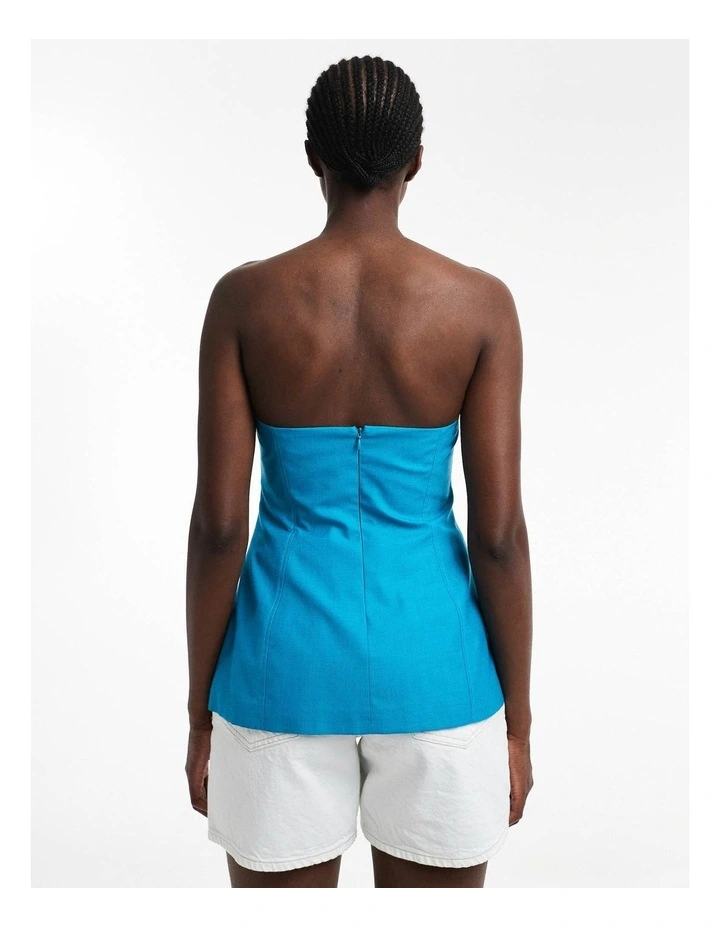 Rosa Tailored Bandeau Dress in Blue image 3