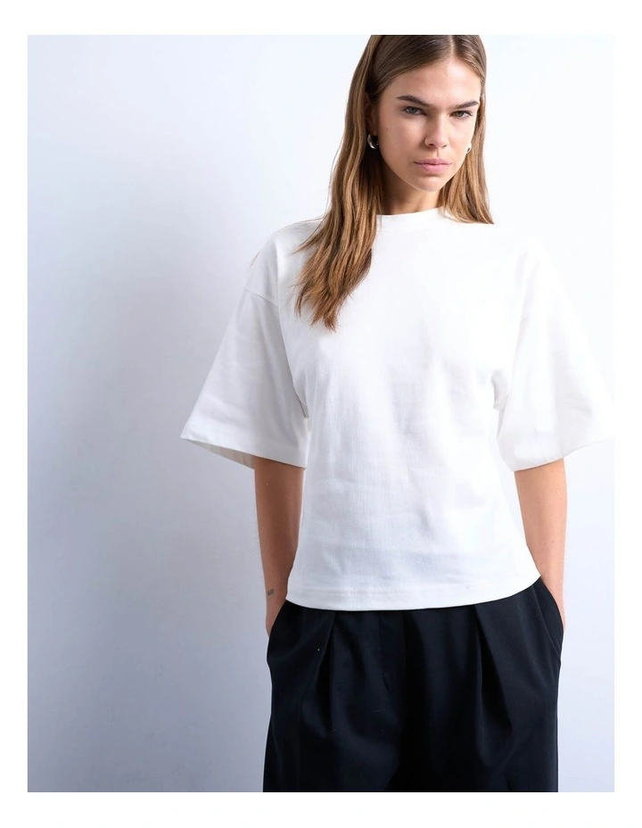 Gua Structured Back Detail Top in Cream image 2