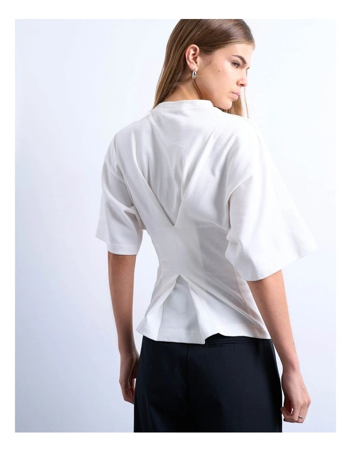 Gua Structured Back Detail Top in Cream image 3