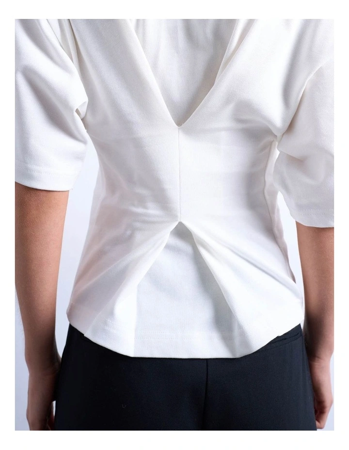 Gua Structured Back Detail Top in Cream image 4