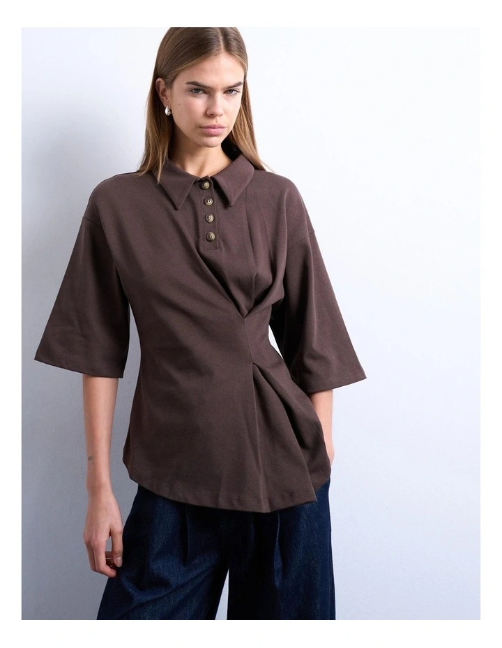 Hella Structured Polo in Brown image 1