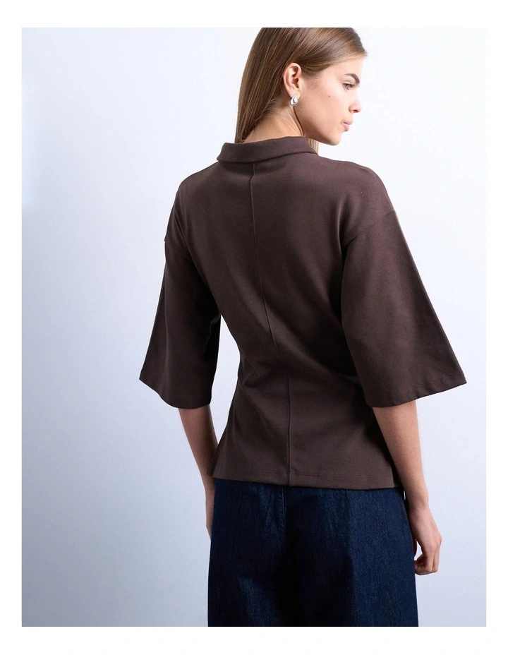 Hella Structured Polo in Brown image 3