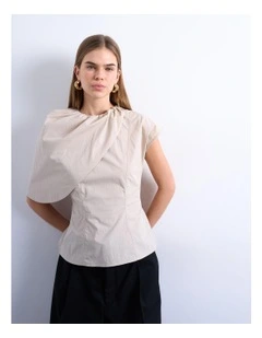 Esme Cape Structured Top in Grey