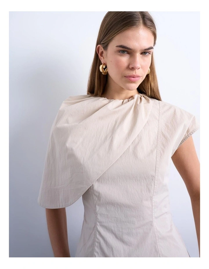 Esme Cape Structured Top in Grey image 2