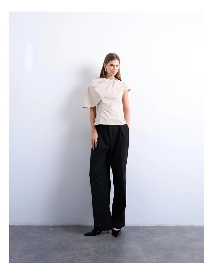 Esme Cape Structured Top in Grey image 3