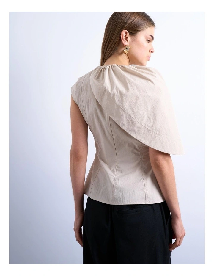 Esme Cape Structured Top in Grey image 4