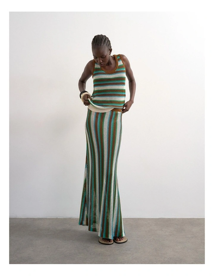 Guru Multi Stripped Knit Vest in Multi image 1