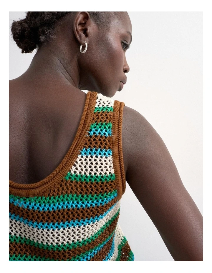 Guru Multi Stripped Knit Vest in Multi image 3