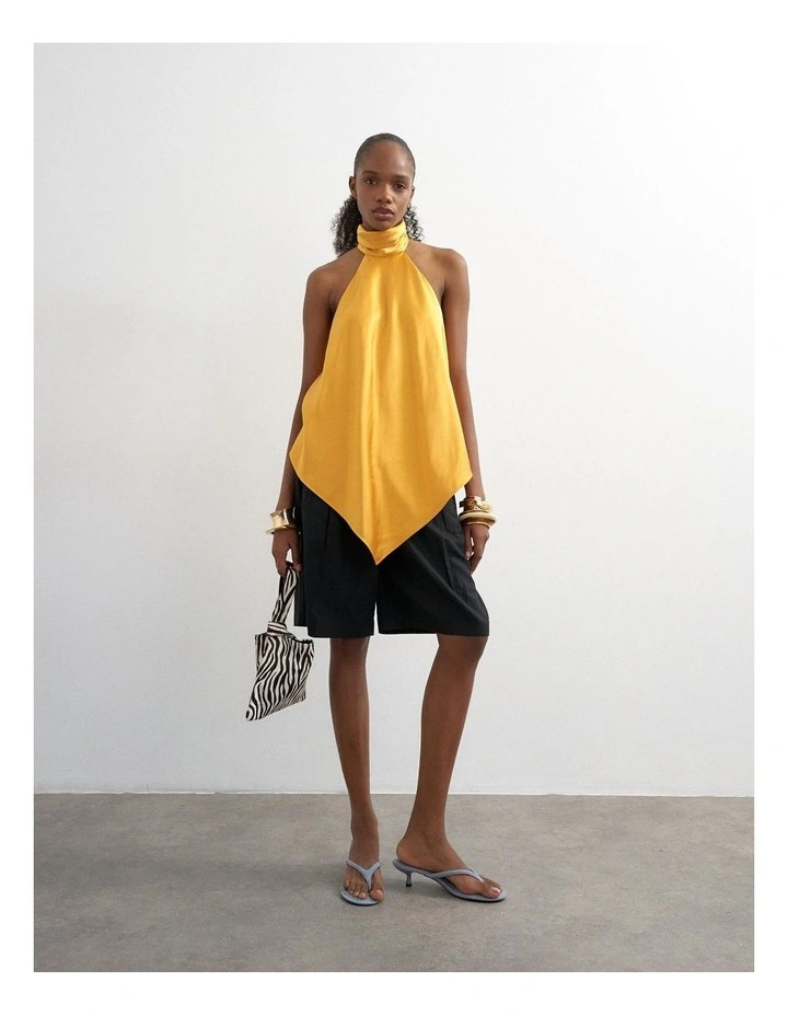 Shayla Backless Top in Yellow image 1