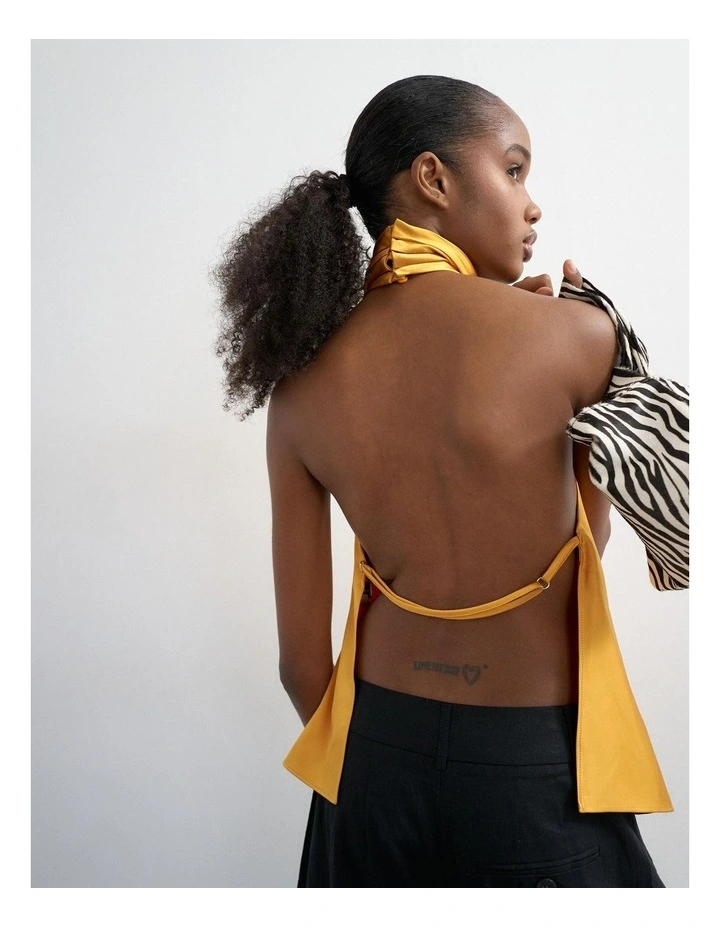 Shayla Backless Top in Yellow image 4