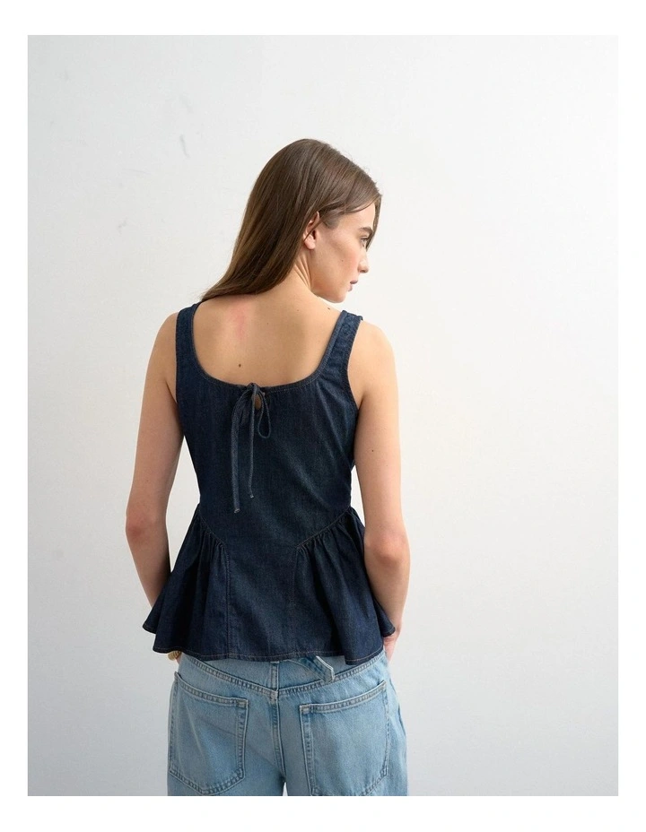 SELLE DENIM PEPLUM TOP image 4
