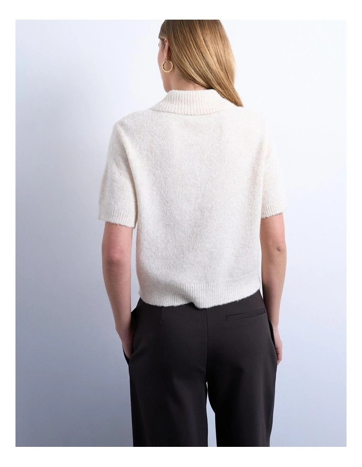 Cleo One Button Cardigan in Ivory image 3