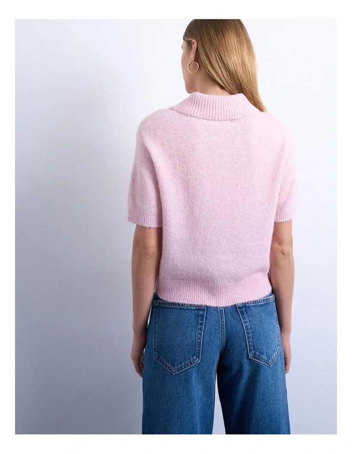 Cleo One Button Cardigan in Pink image 3