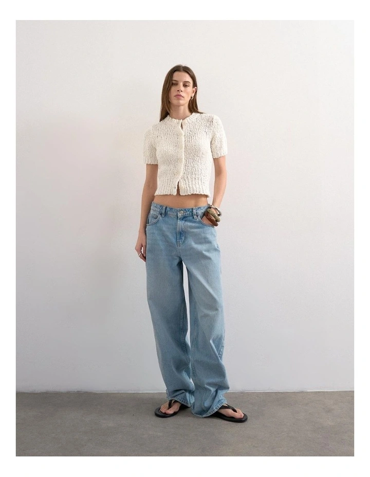 Collar Cardigan in Ivory image 4