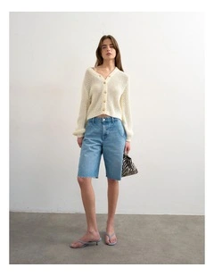 Emelie Open Stitch Cardigan in Cream