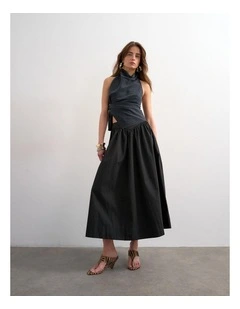 Tssally Ankle Skirt in Black