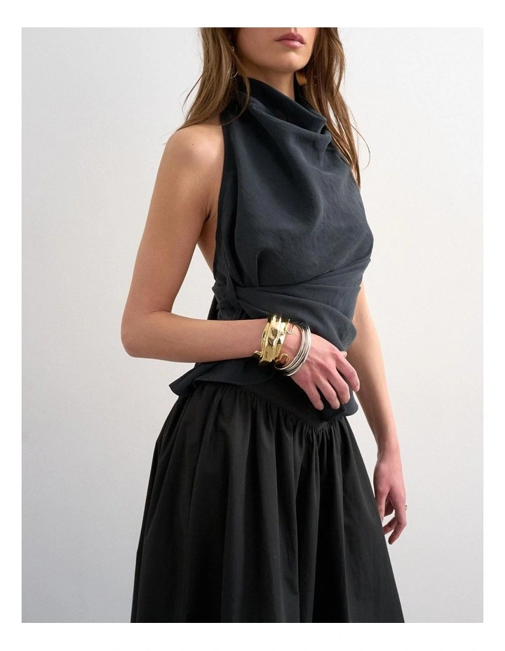 Tssally Ankle Skirt in Black image 2