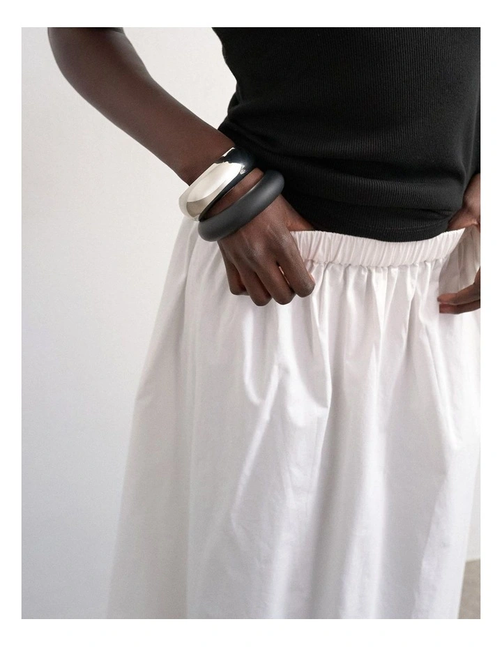 Lina Lace Ankle Skirt in White image 1