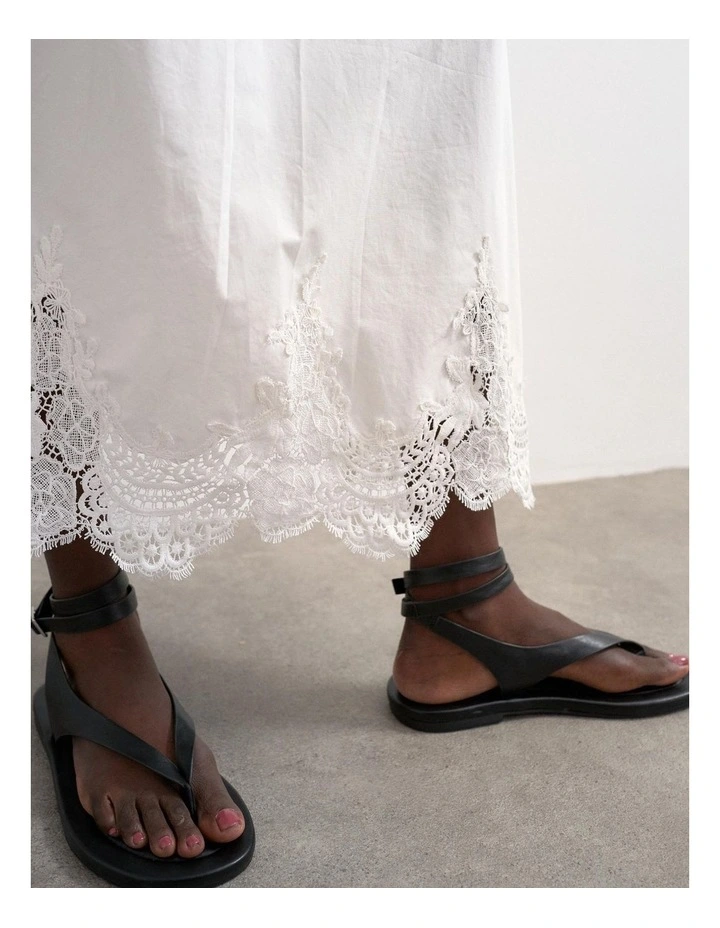 Lina Lace Ankle Skirt in White image 5