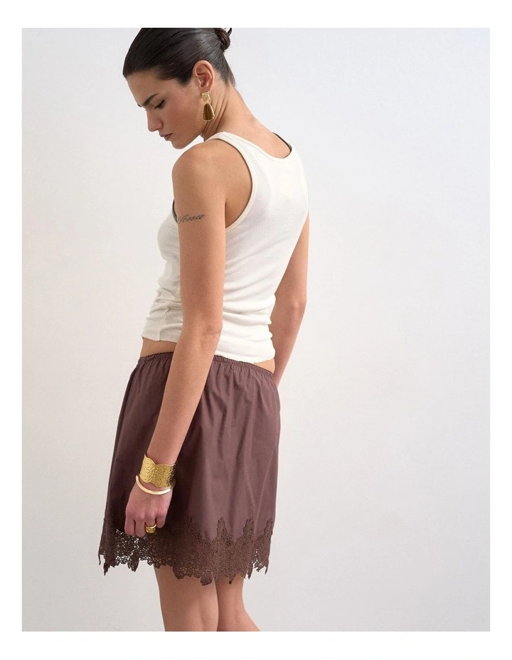 Lani Lace Mini Skirt in Brown image 2