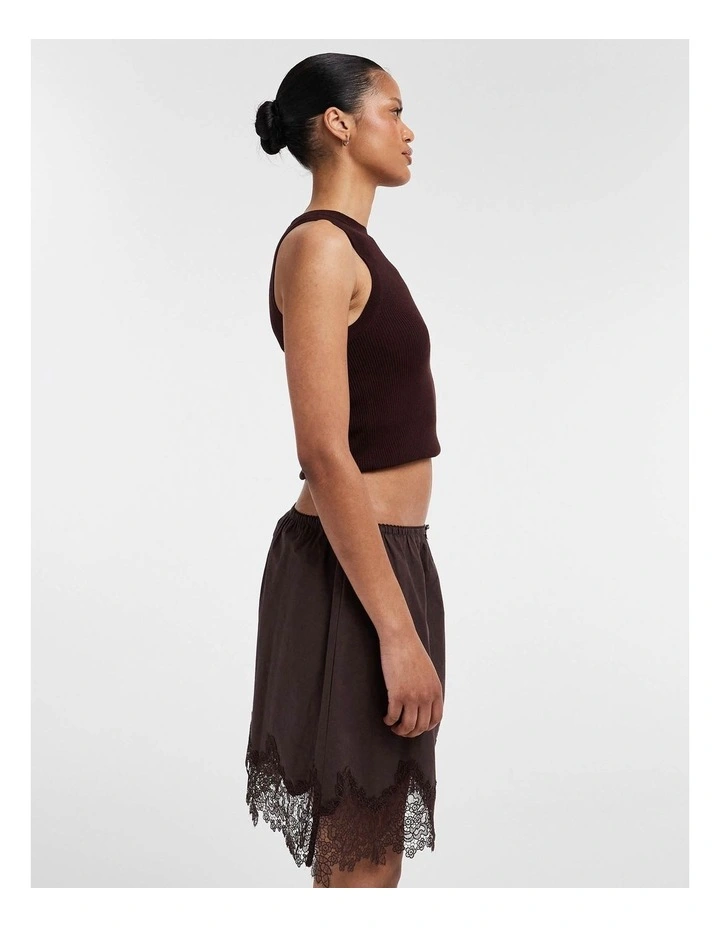 Lani Lace Mini Skirt in Brown image 2