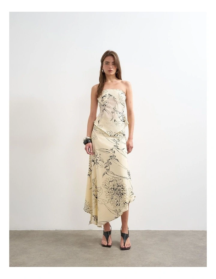 Mani Asymmetric Slip Skirt in White image 1