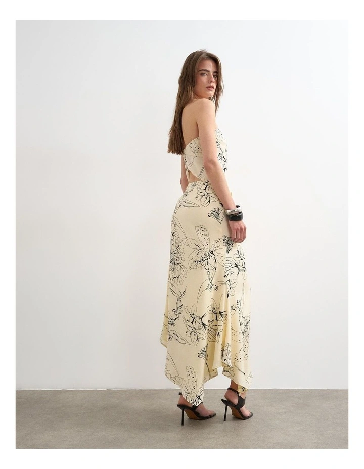 Mani Asymmetric Slip Skirt in White image 2