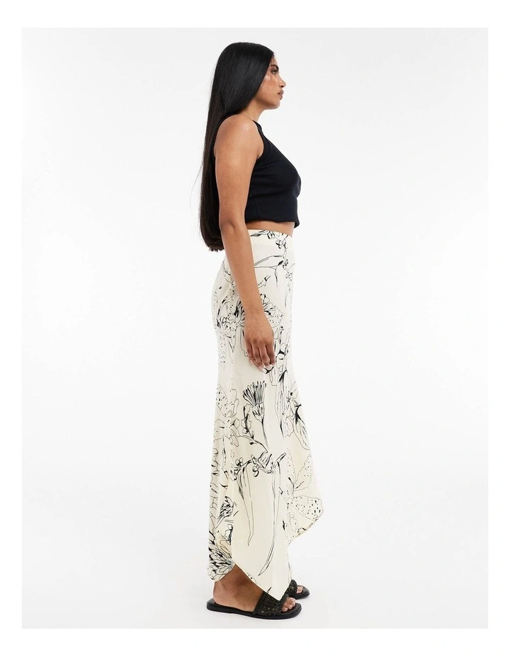 Mani Asymmetric Slip Skirt in White image 2