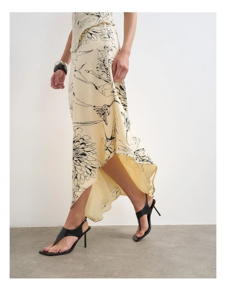 Mani Asymmetric Slip Skirt in White image 3