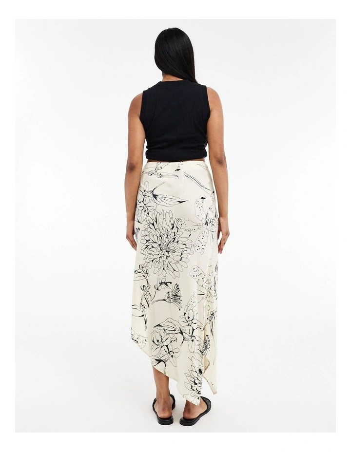 Mani Asymmetric Slip Skirt in White image 3