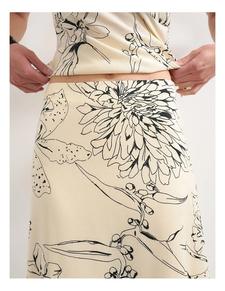 Mani Asymmetric Slip Skirt in White image 4