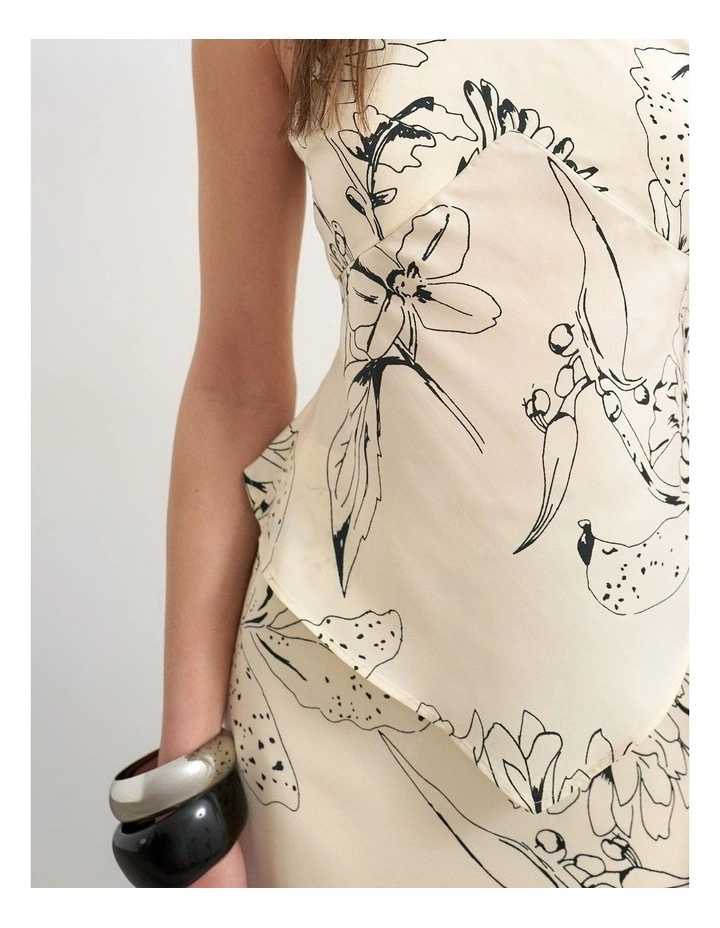 Mani Asymmetric Slip Skirt in White image 5